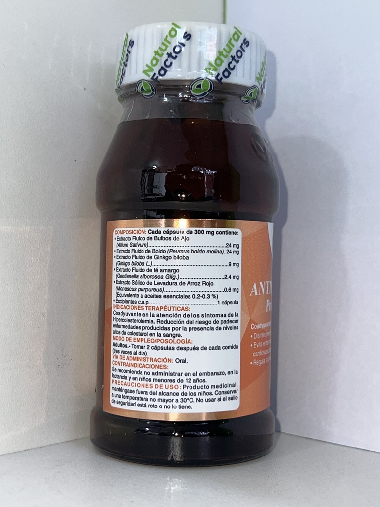 ANTICOLESTEROL 300GR X 100 CAPSULAS NATURAL FACTOR