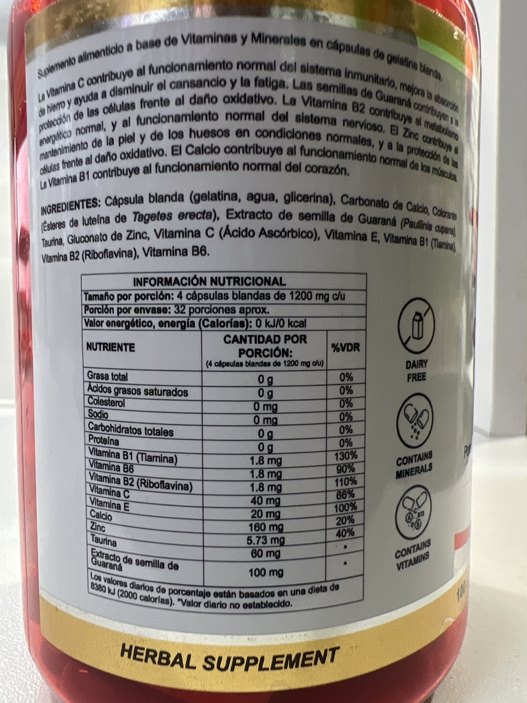 THERAMAX MULTIVITAMINICO 130 CAPSULAS HERBALMAX