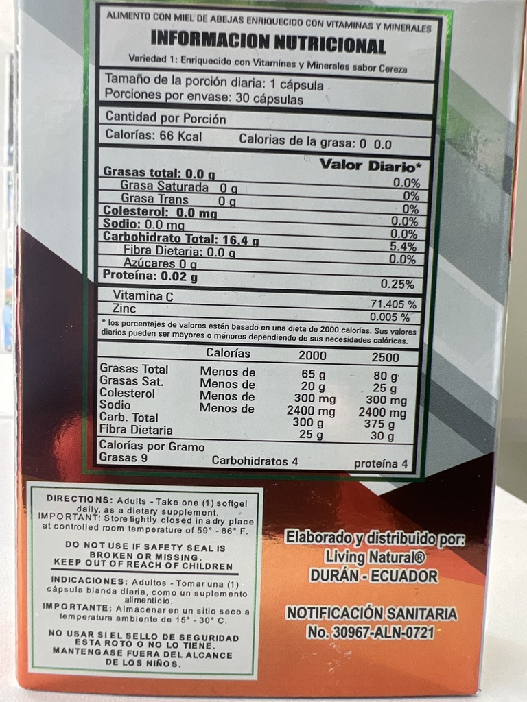 VITAMINA C 1000GR BLISTER X30 LIVING NATURAL