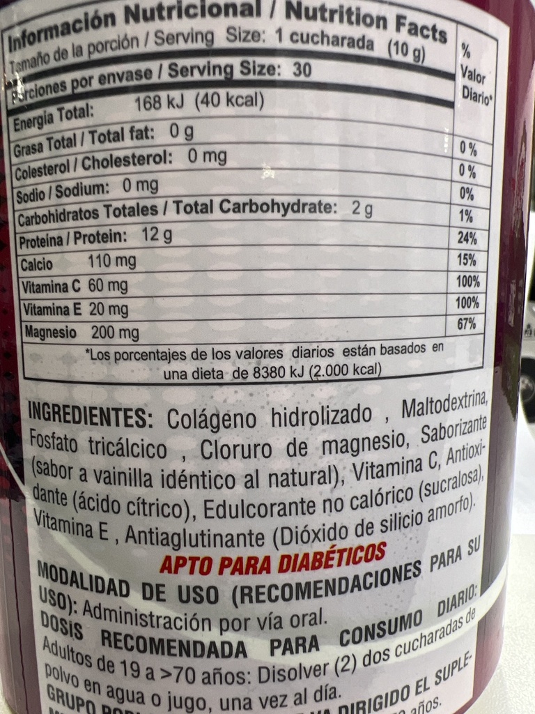 COLAGENO HIDROLIZADO ROSADO 300Gr MONVERD