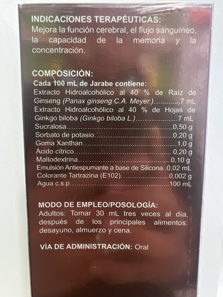 GINSENG GINKGO BILOBA JARABE 500ML NATURAL FACTOR