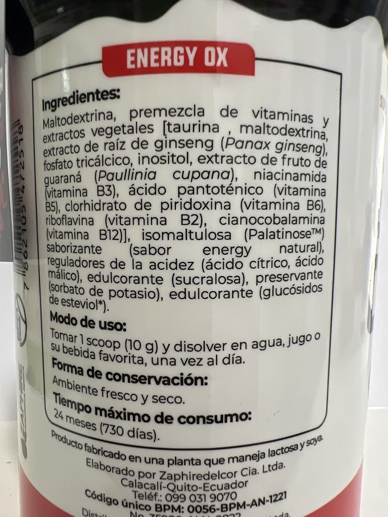 ENERGY OX POLVO 300GR QUANTUM