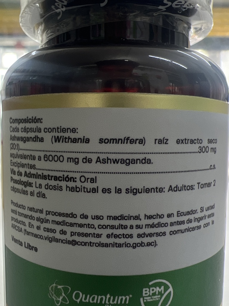 ASHWAGANDHA 6000MG 60 CAPSULAS QUANTUM 