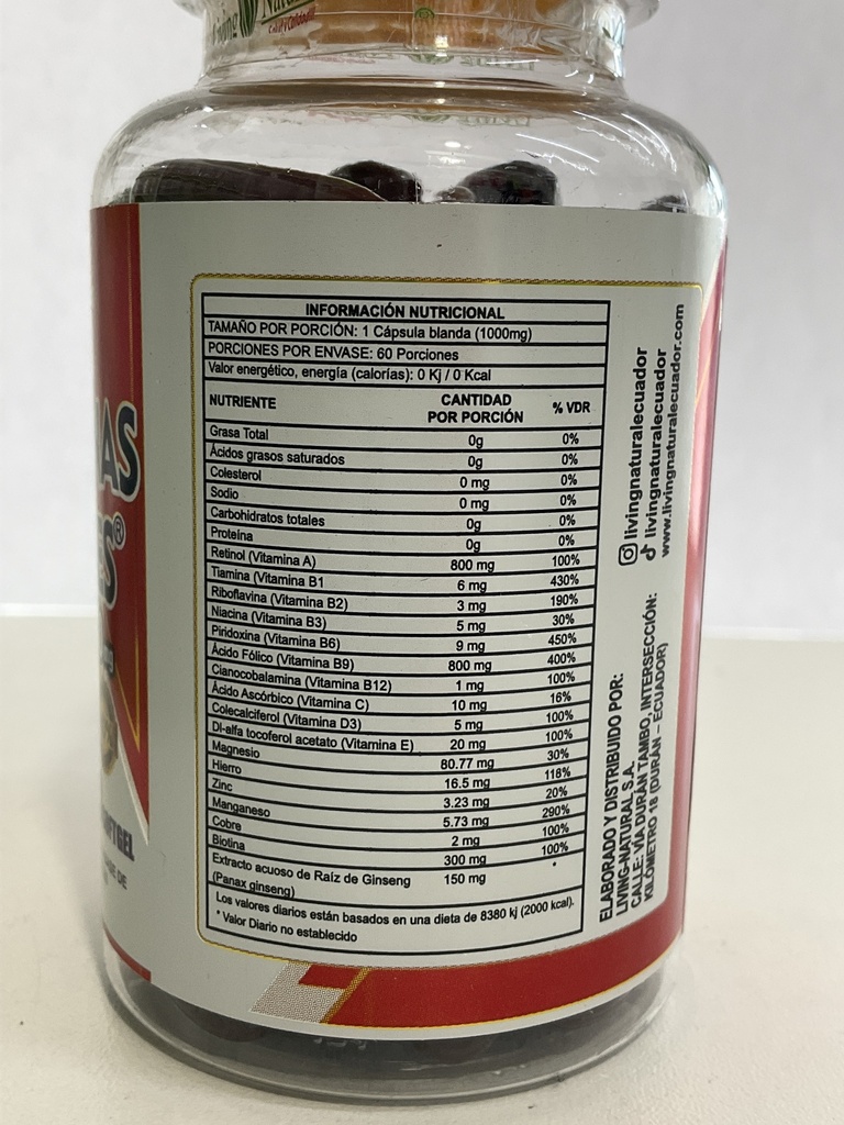 MULTIVITAMINAS Y MINERALES X 60 CAPSULAS LIVING NATURAL