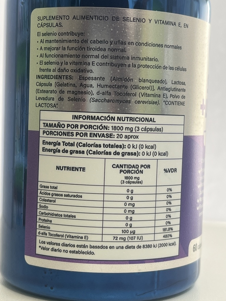 SELENIO + VITAMINA E X 60 CAPSULAS NATURAL FACTOR