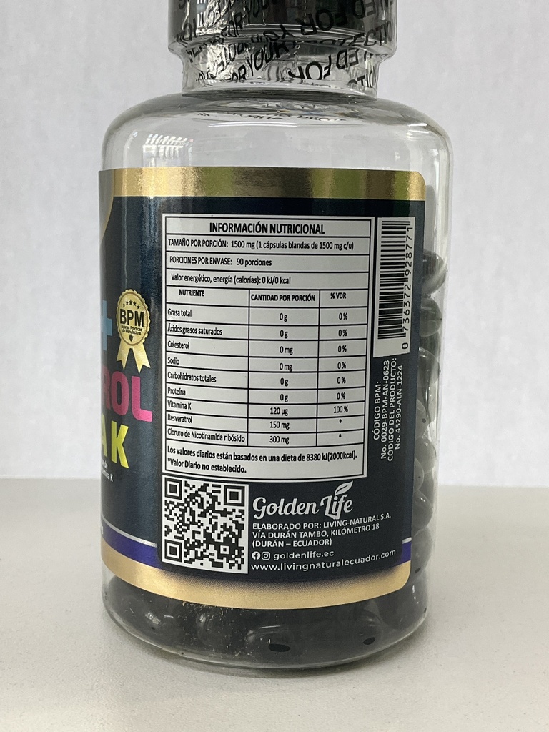 NAD + RESVERATROL + VITAMINA K  LIVING NATURAL