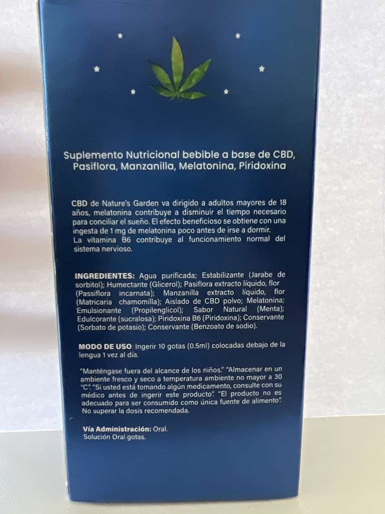 CBD PASIFLORA MELATONINA PIRIDOXINA GOTAS 30ML NATURES GARDEN 