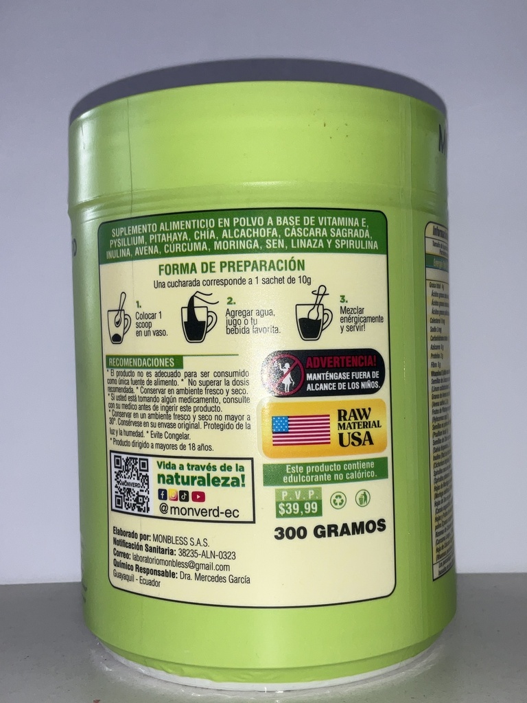 URO PROBIOTIC DETOX FIBER 300GR MONVERD