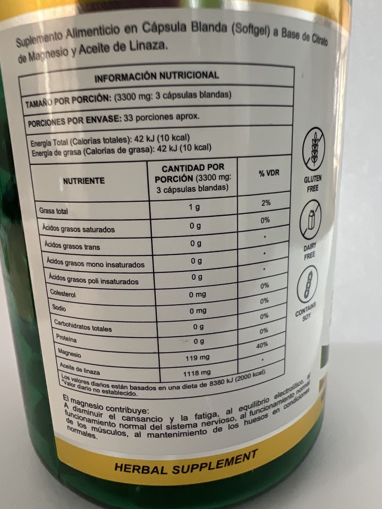 CITRATO DE MAGNESIO 1100 MG X 100 HERBALMAX