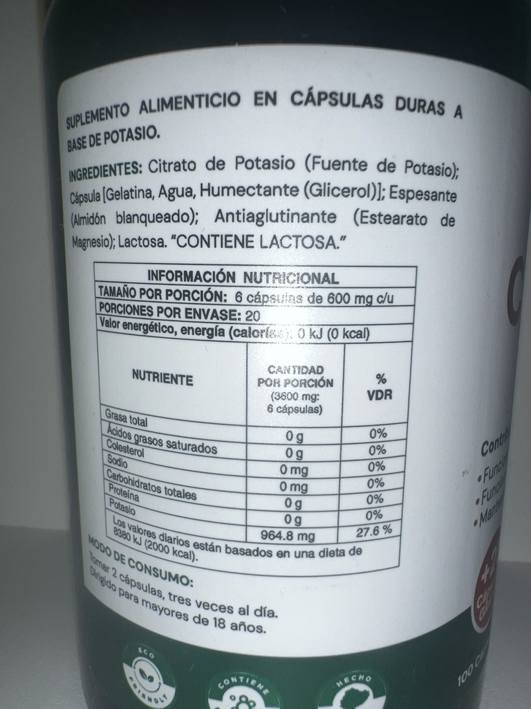 CITRATO DE POTASIO TABLETAS X 120 LABMAC 