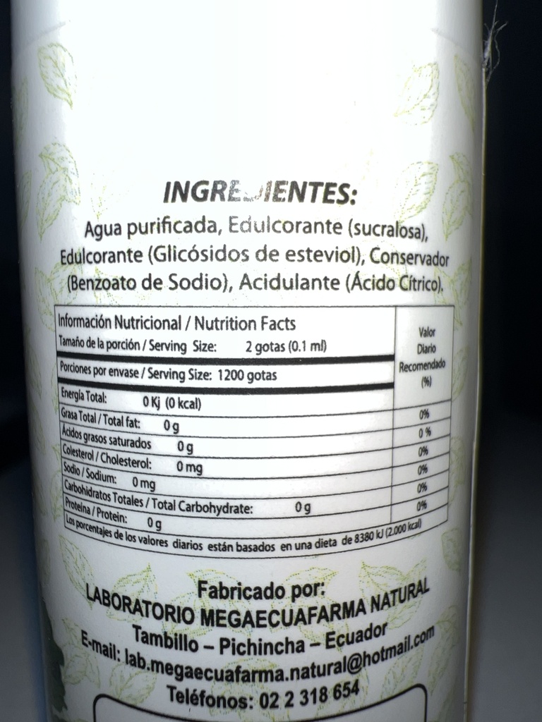 STEVIA GOTAS 60ML ECUAFARMA