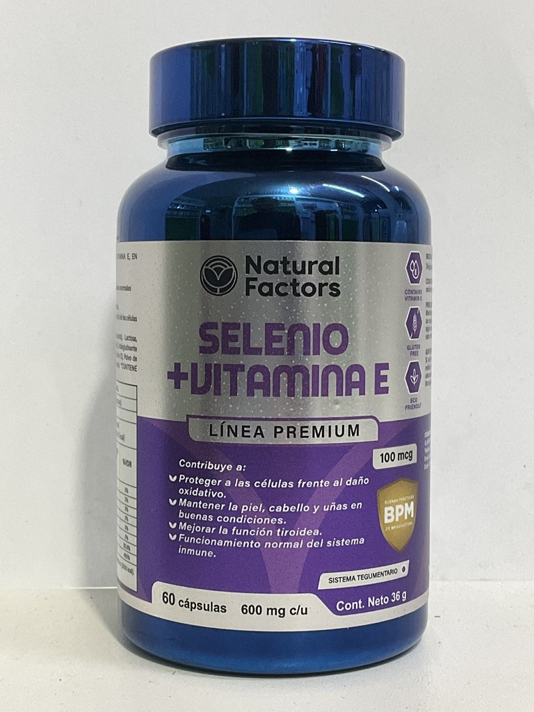 SELENIO + VITAMINA E X 60 CAPSULAS LINEA PREMIUN NATURAL FACTOR