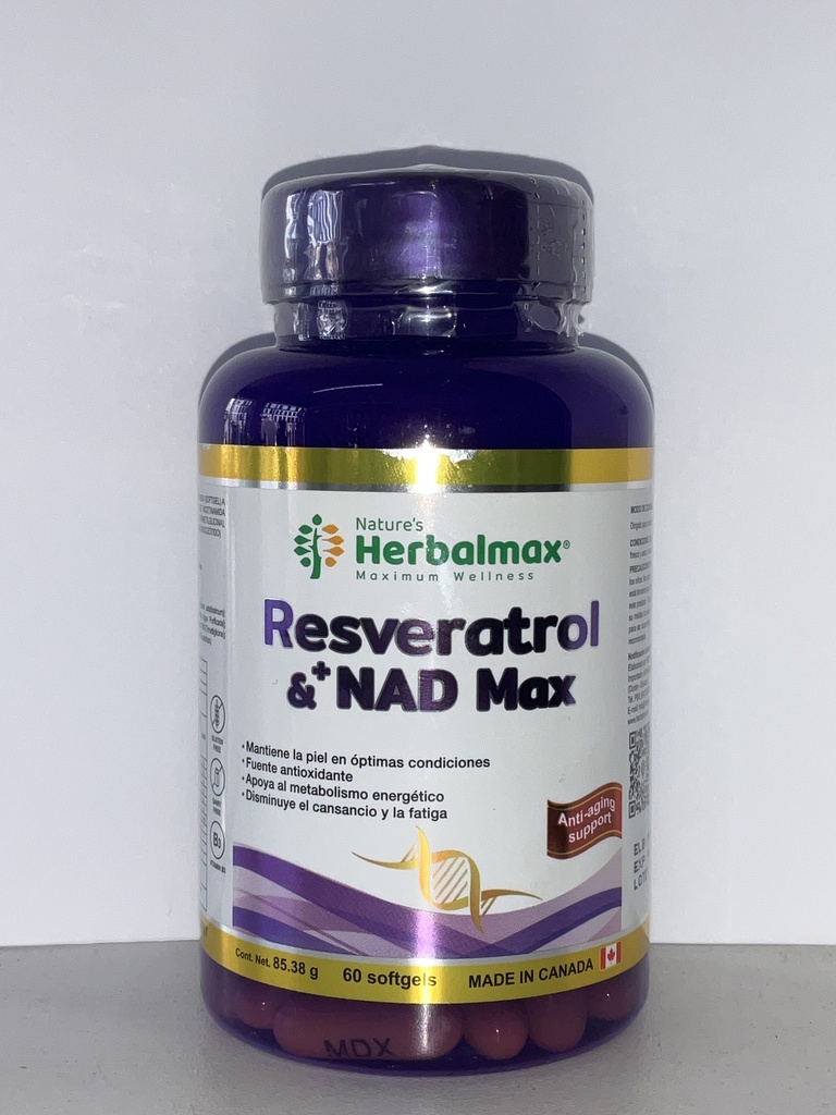 RESVERATROL Y NAD MAX 1423MG X 60U HERBALMAX