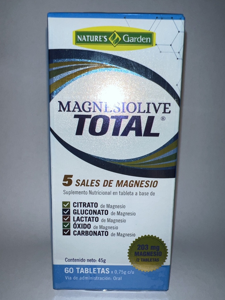 MAGNESIO LIVE TOTAL 60 TABLETAS NATURES GARDEN