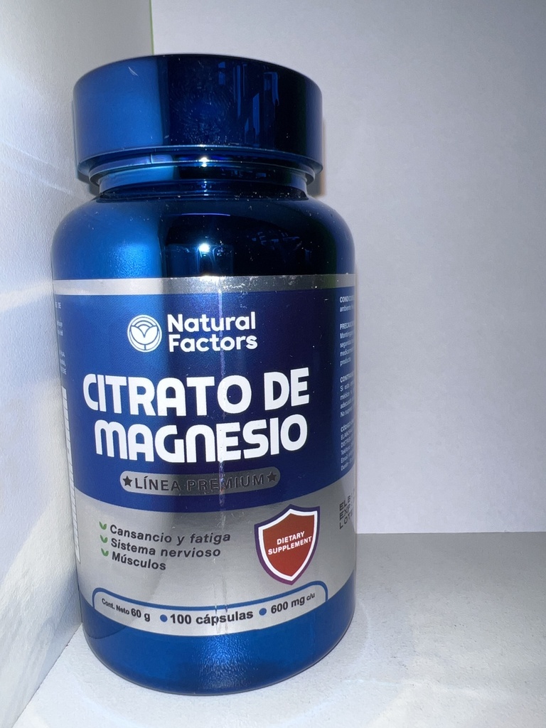 CITRATO DE MAGNESIO LINEA PREMIUM CAPSULAS 600MG X100 NATURAL FACTOR