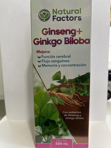 GINSENG GINKGO BILOBA JARABE 500ML NATURAL FACTOR