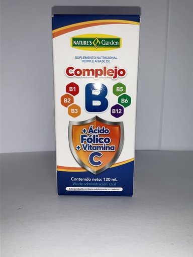 JARABE COMPLEJO B + ACIDO FOLICO 120ML NATURES GARDEN