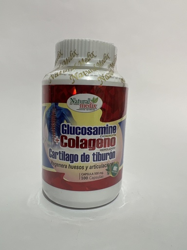 GLUCOSAMINE COLAGENO HIDROLIZADO CARTÍLAGO DE TIBURÓN MEDICINA NATURAL