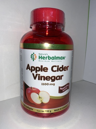 APPLE CIDER VINEGAR CIDRA DE MANZANA CAPSULAS 1100MG X 120 HERBALMAX