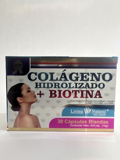 COLAGENO HIDROLIZADO + BIOTINA 30 CAP BLISTER LIVING NATURAL